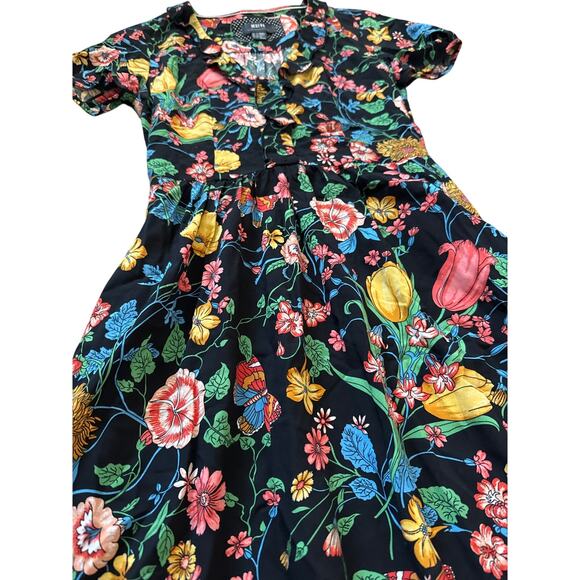 Anthropologie Maeve Bloedel Floral Mini Dress Black Size 0 - Picture 11 of 13